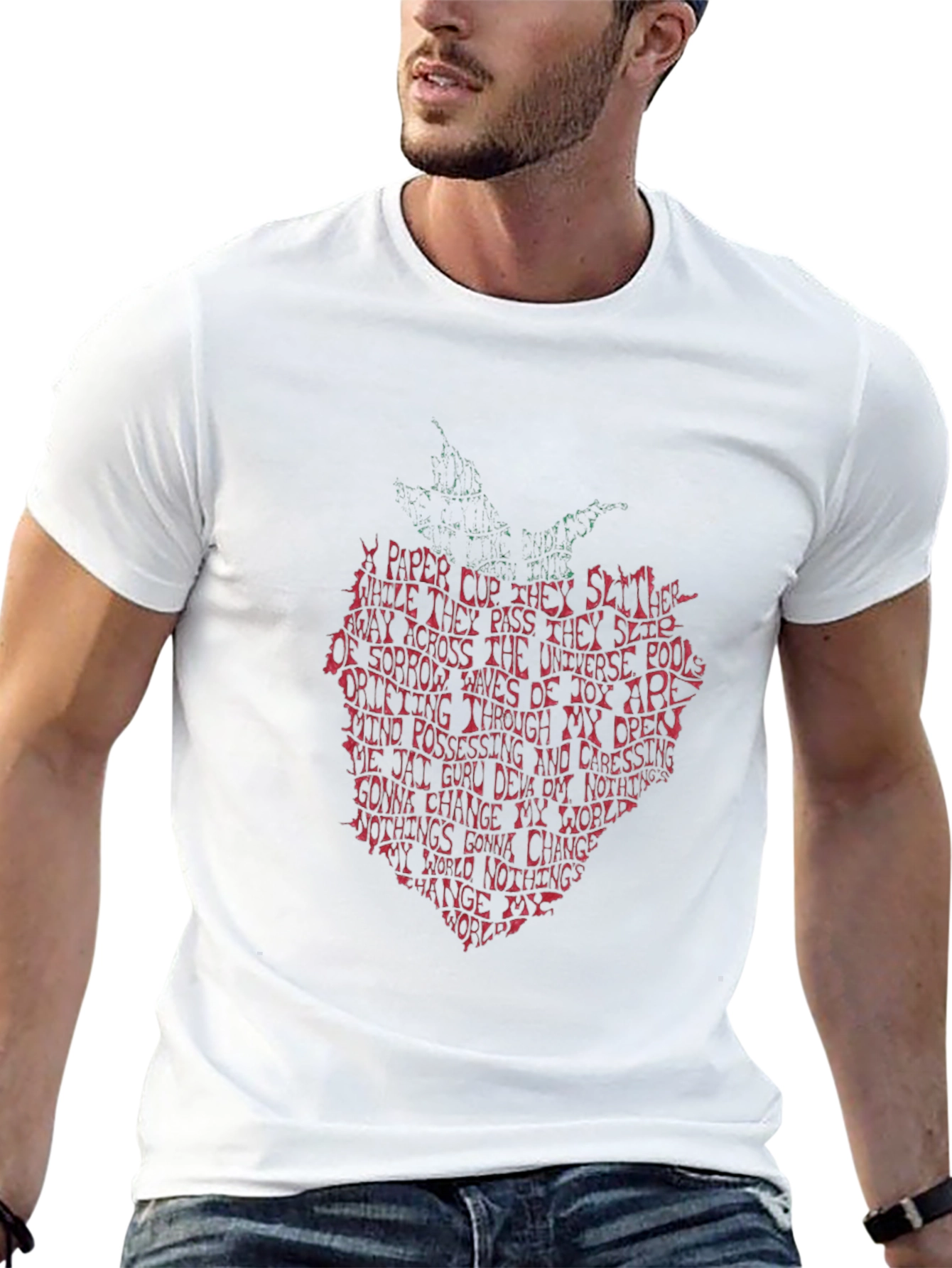 Strawberry Lyrics T-Shirt - Unique Word Art Design