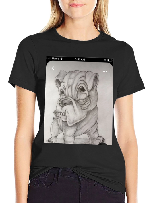 Bulldog Sketch Black T-Shirt
