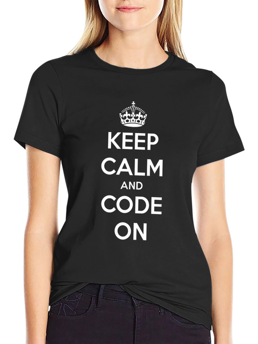 Keep Calm and Code On Black T-Shirt