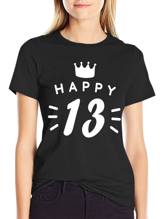 Happy 13th Birthday T-Shirt - Crown Graphic