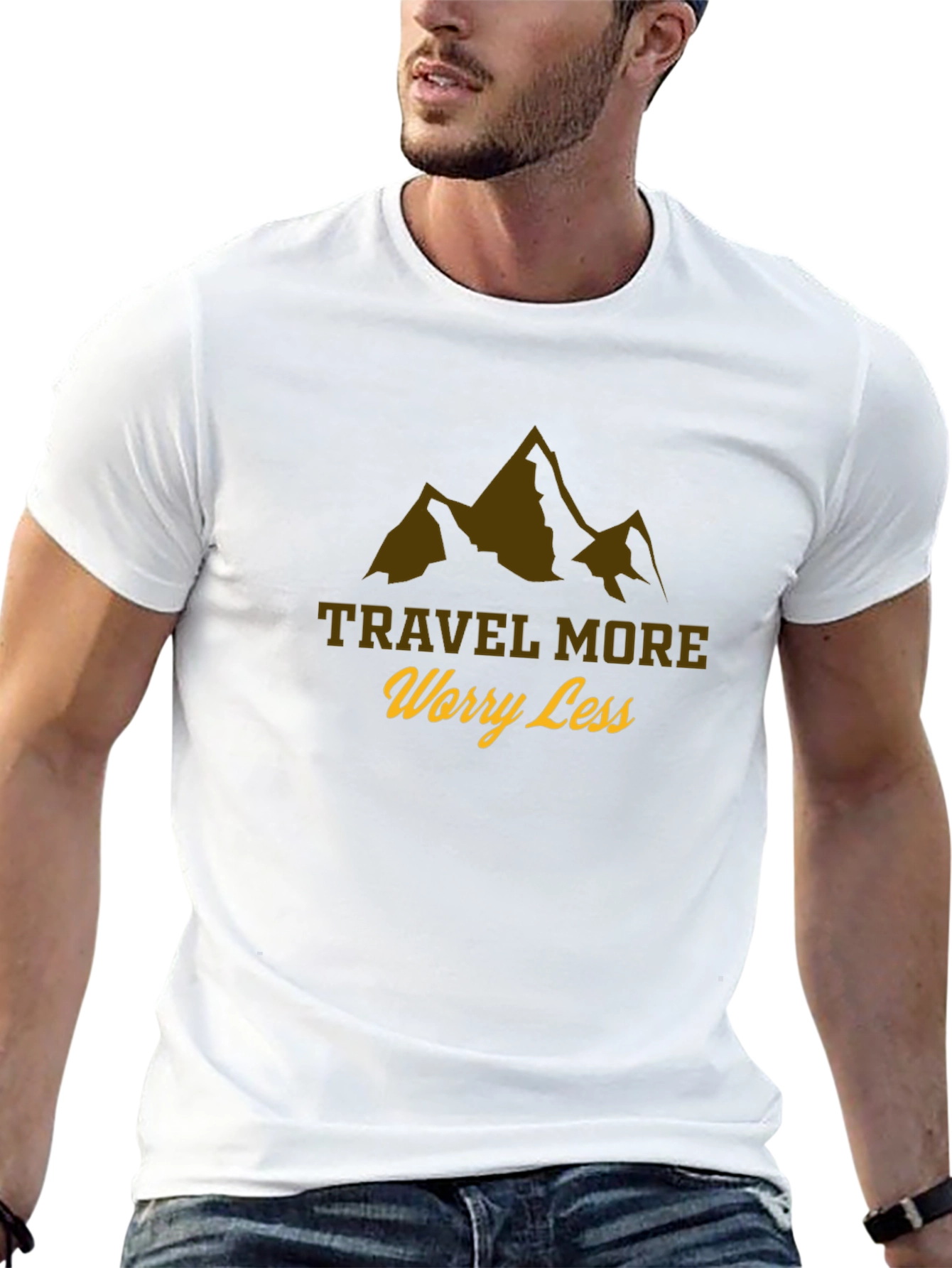 Travel More Worry Less Black T-Shirt