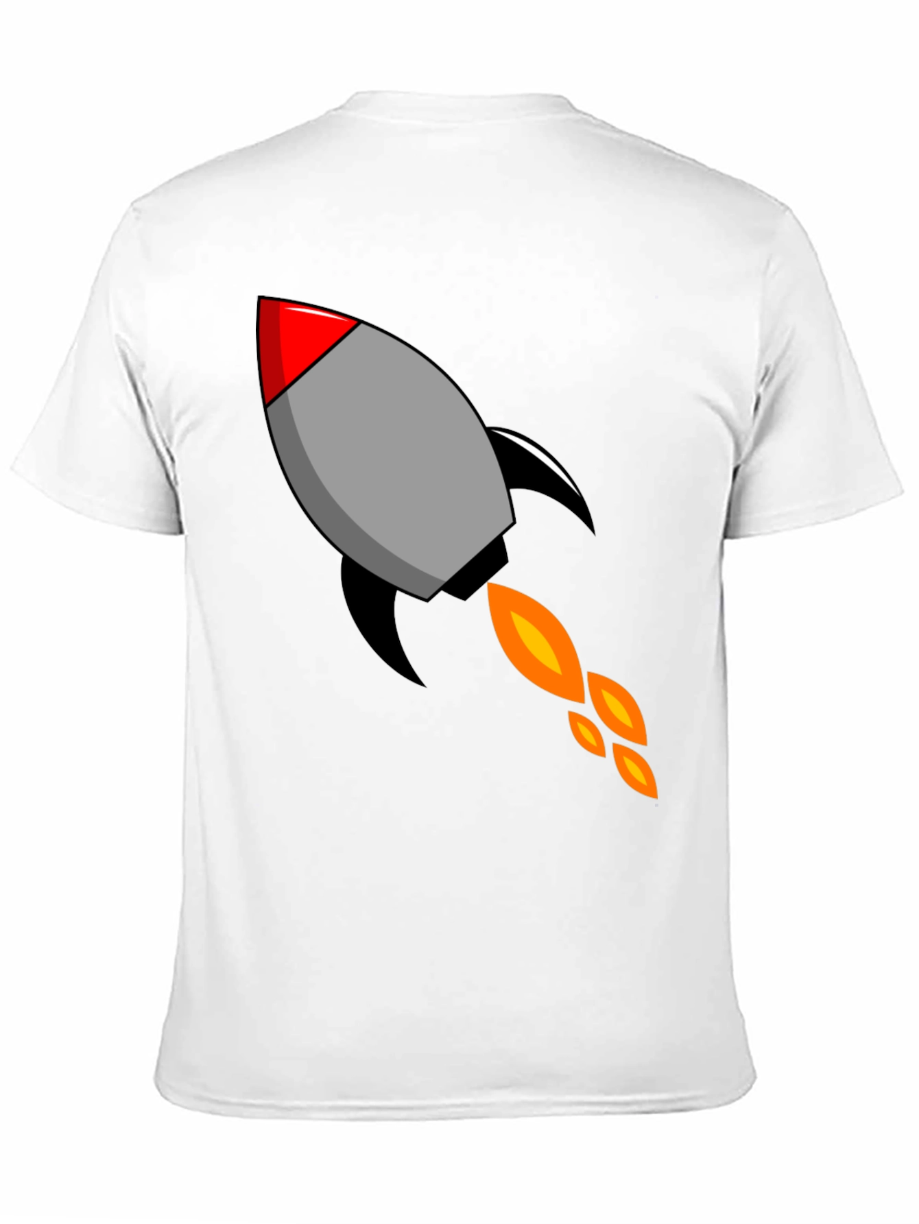 Rocket Graphic Black T-Shirt - Blast Off in Style!
