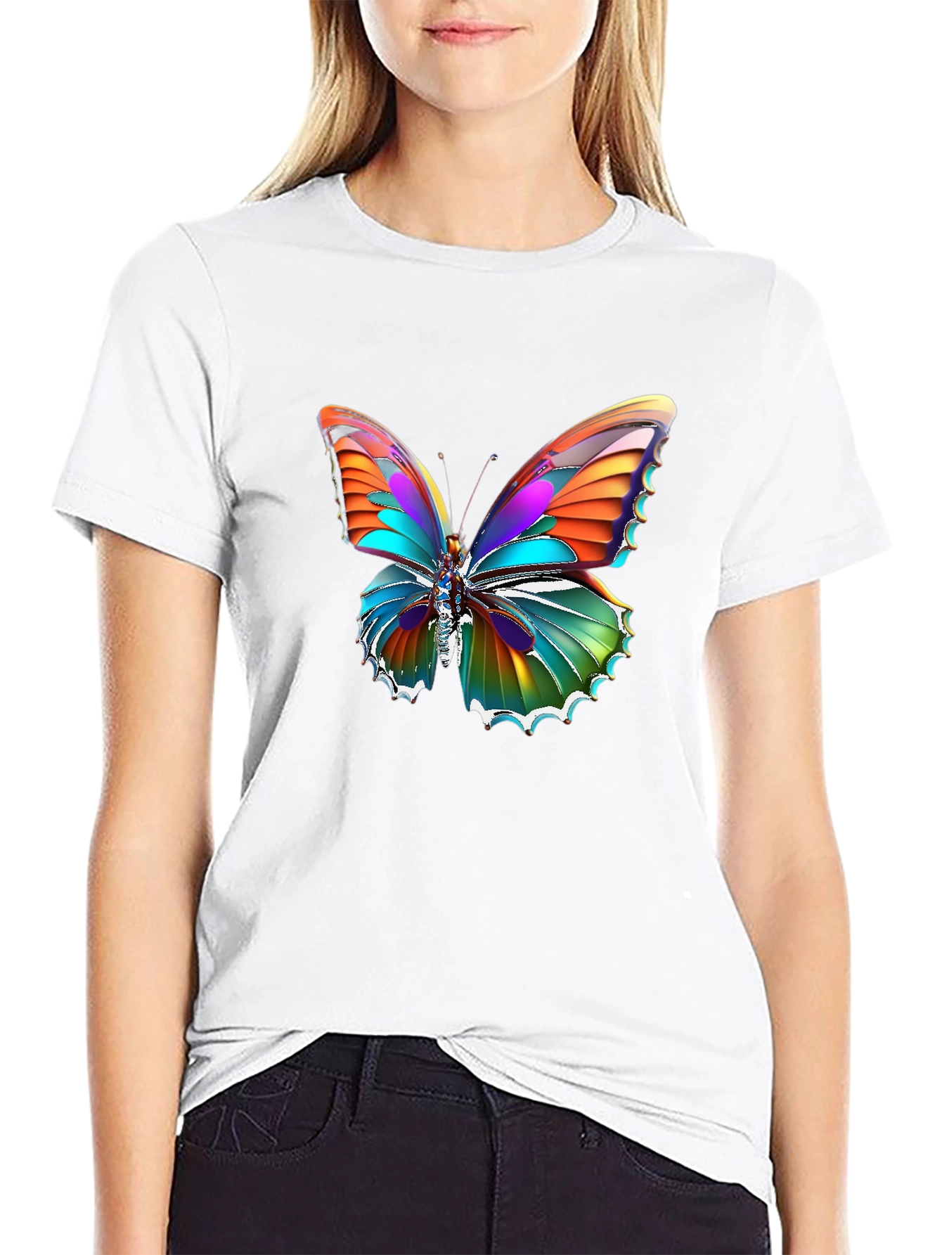 Butterfly Graphic Black T-Shirt