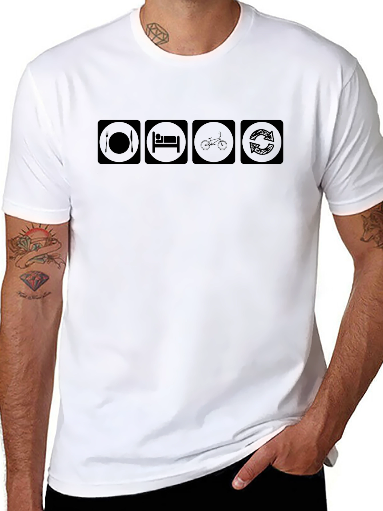Eat Sleep Bike Repeat Black T-Shirt