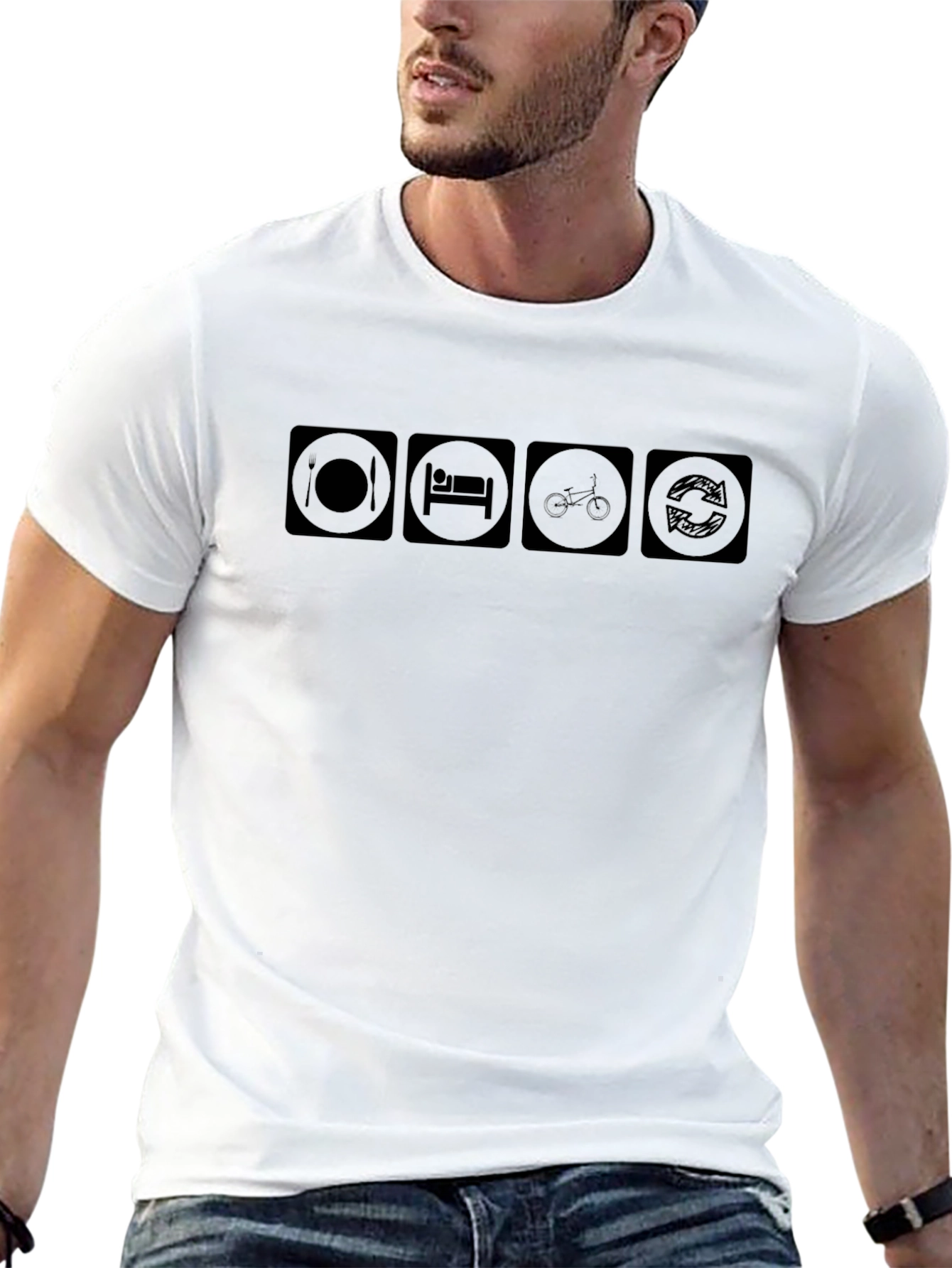 Eat Sleep Bike Repeat Black T-Shirt