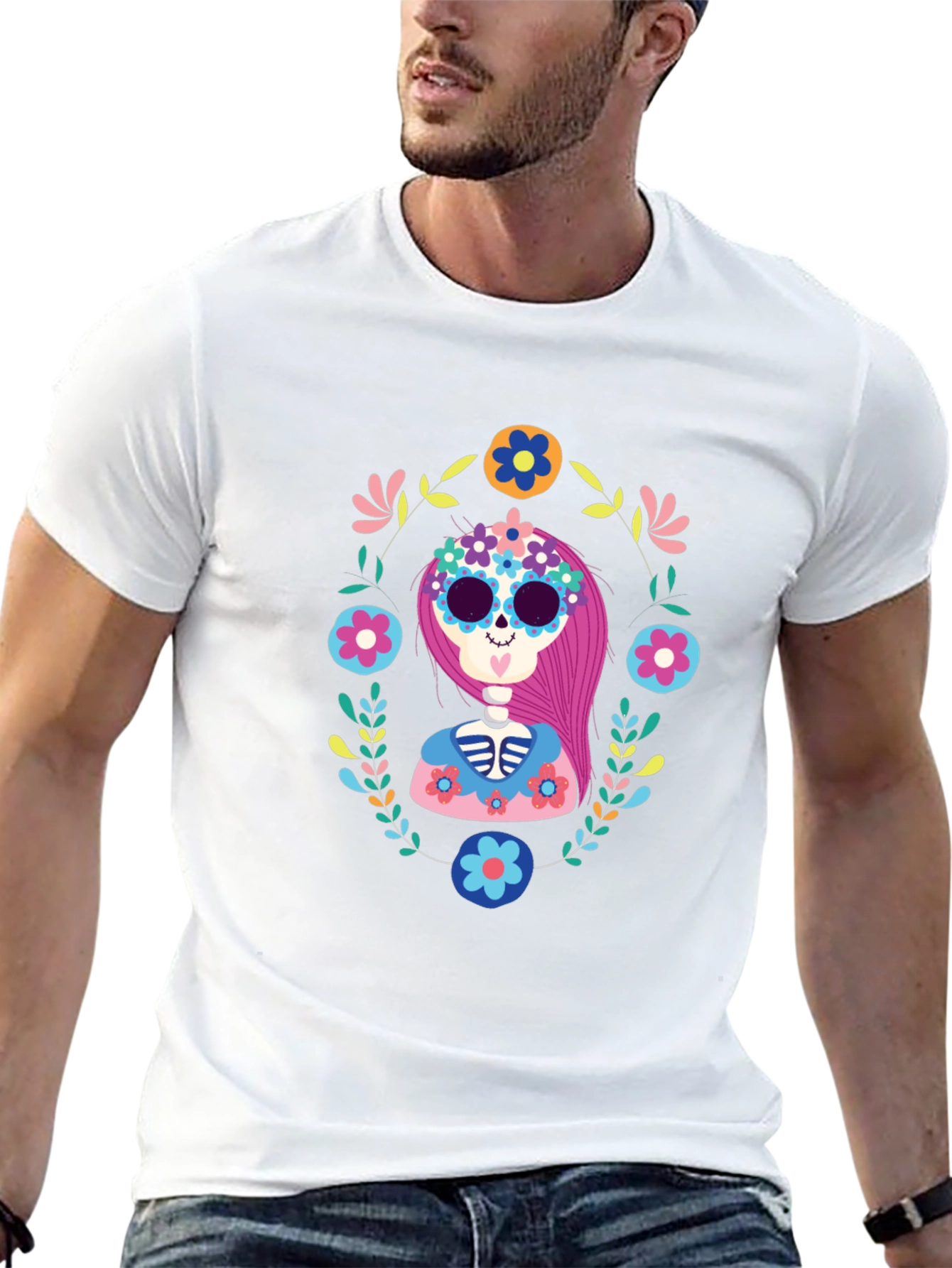 Day of the Dead Sugar Skull Graphic Tee