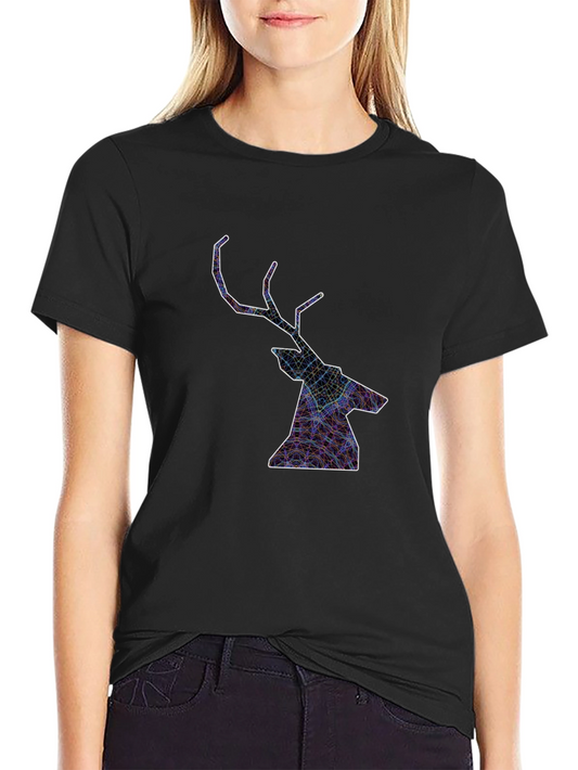 Geometric Deer Head Graphic T-Shirt