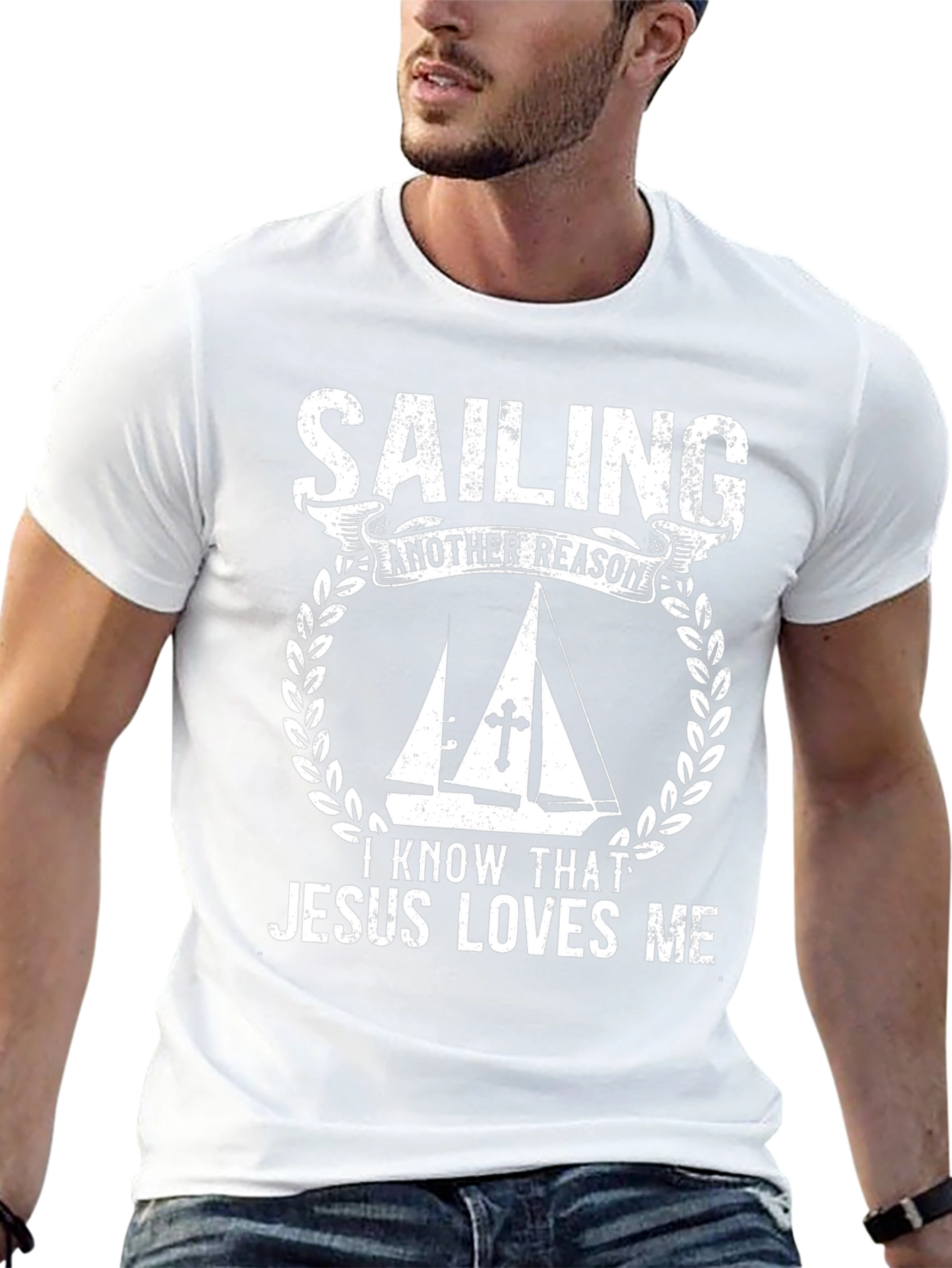 Sailing Jesus Loves Me Graphic T-Shirt
