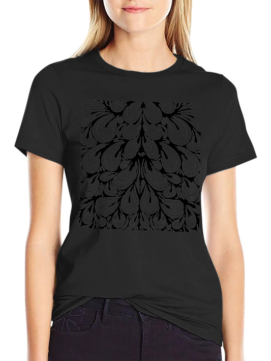 Abstract Pattern Graphic Tee - Black Cotton Blend