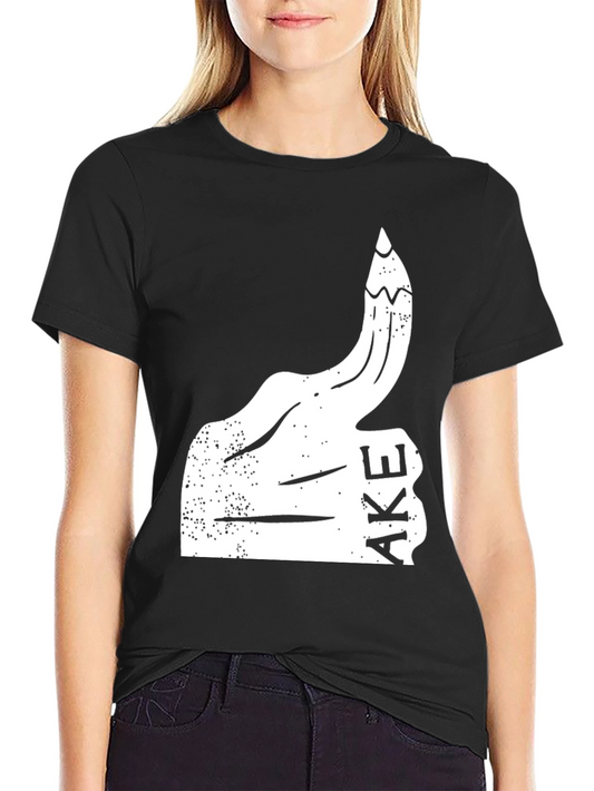 Funny Graphic Tee - Thumbs Up Fake