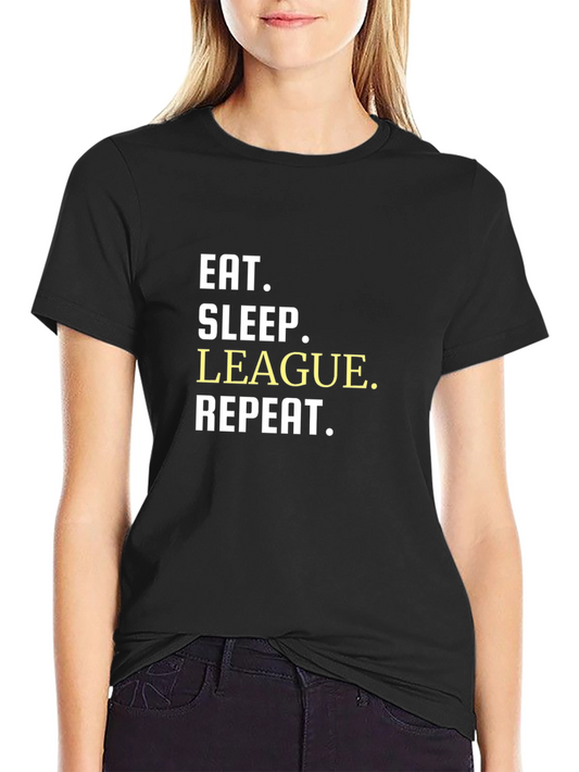 Eat Sleep League Repeat T-Shirt - Gamer Tee