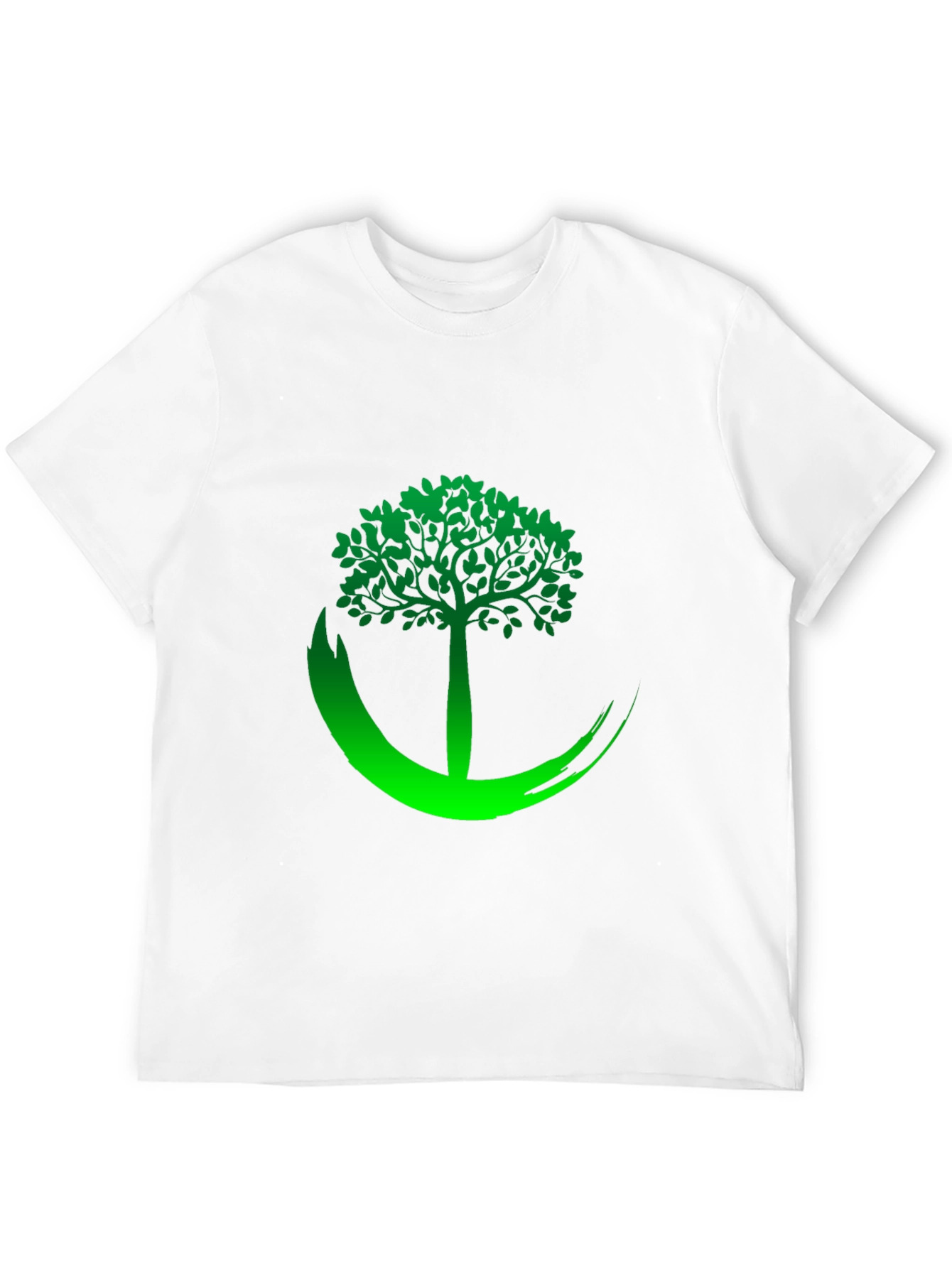 Black Tee with Green Tree Graphic