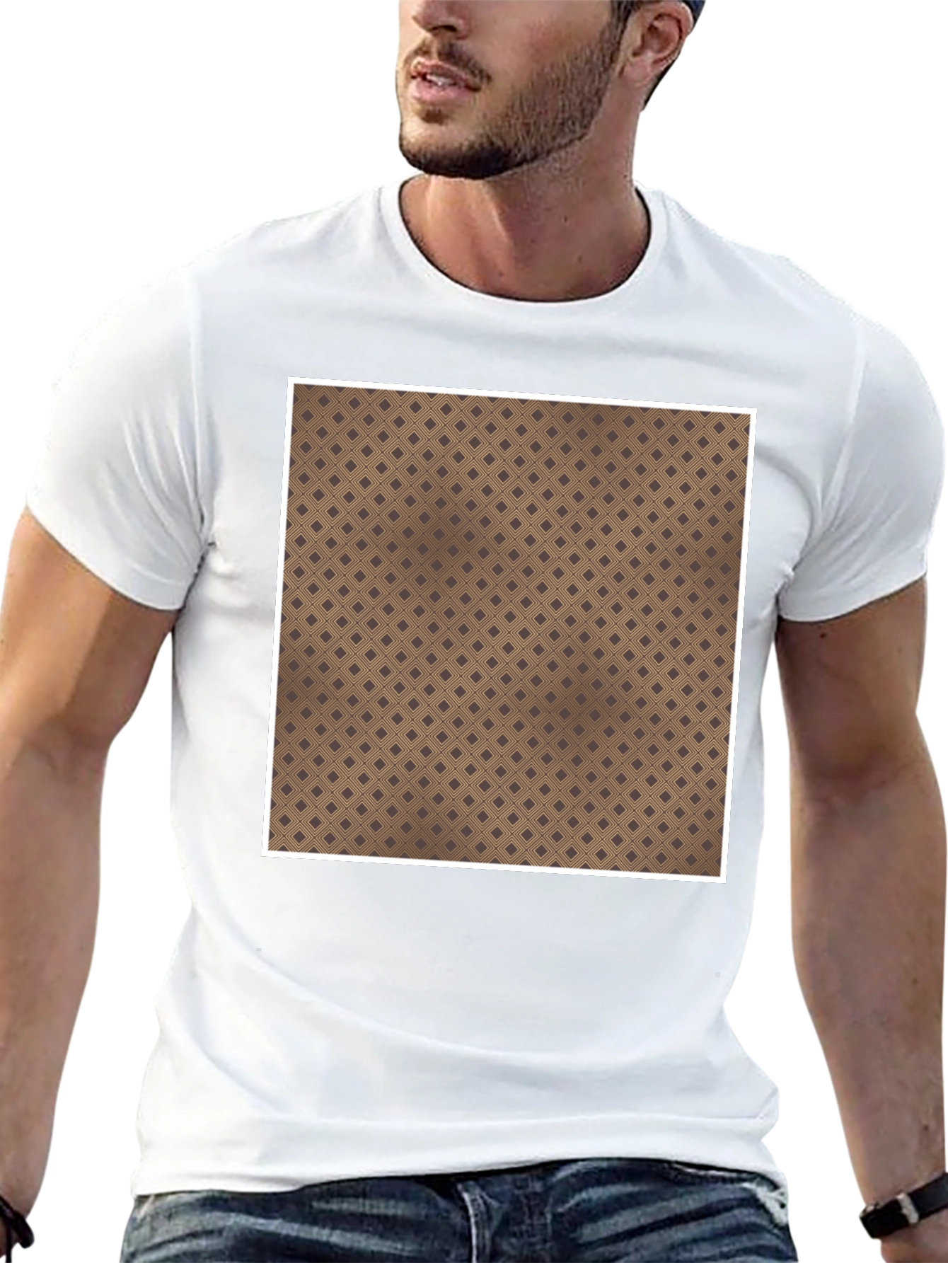 Patterned Square Tee - Unique Design Comfortable Fit