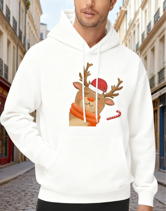 Festive Snuggly Reindeer Christmas Hoodie