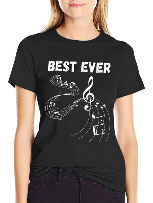 Best Ever Music Notes T-Shirt - Black