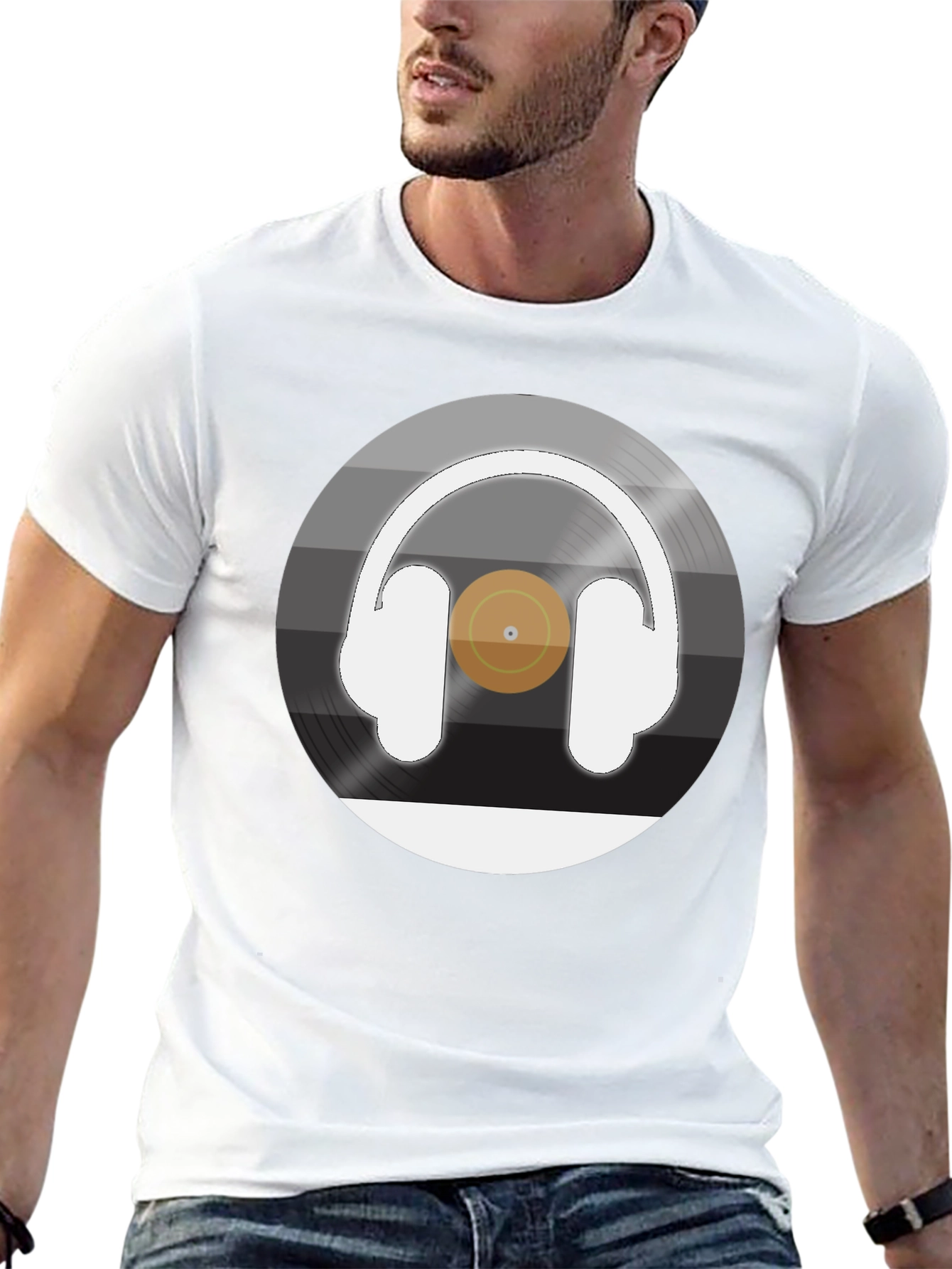 Headphone Vinyl Record Graphic Tee