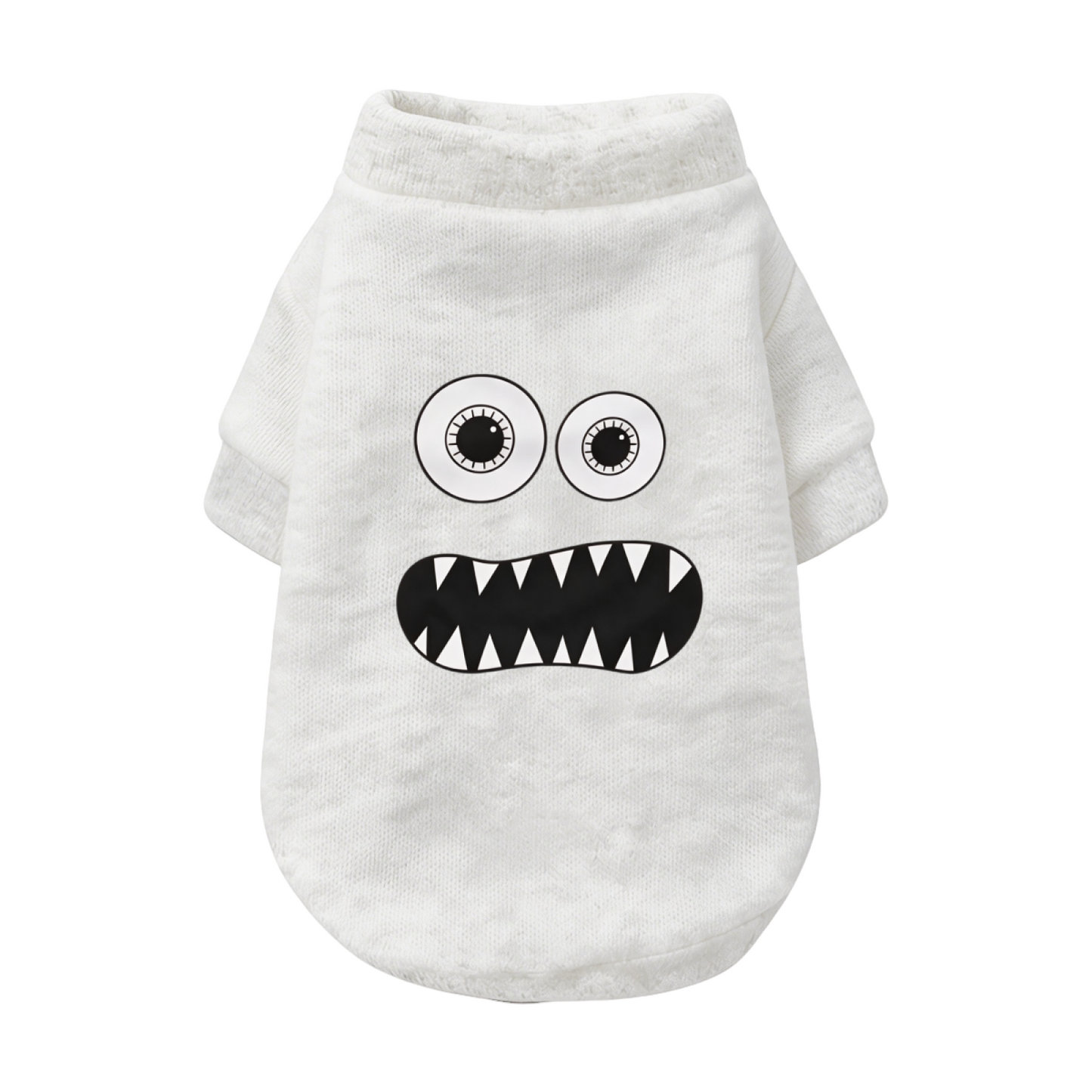 Funny Big Eye Monster Cartoon Gray Pet Soft Cardigan Sweater