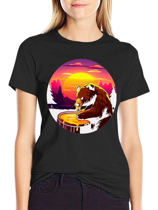 Bear Honey T-Shirt - Black Graphic Tee