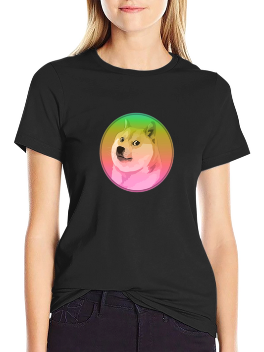 Doge Meme Graphic T-Shirt - Black Crew Neck Tee