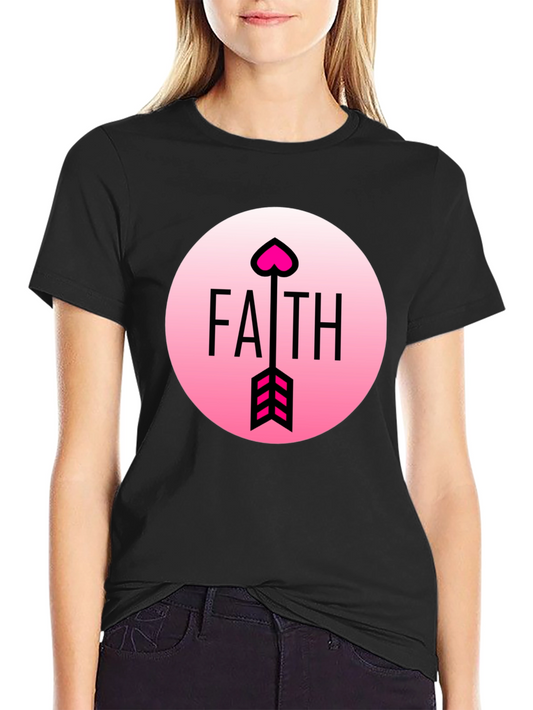 Faith Arrow Heart Graphic Black Tee