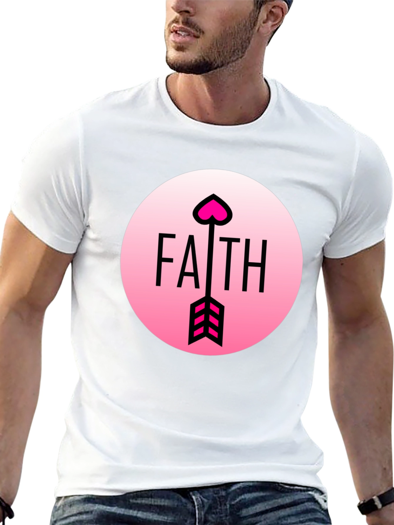 Faith Arrow Heart Graphic Black Tee