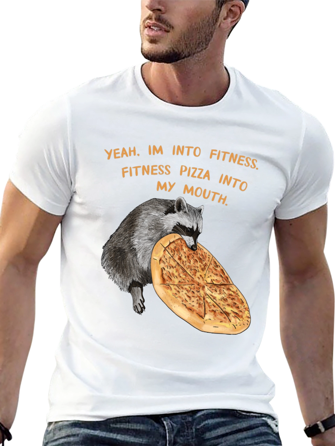 Fitness Pizza Funny Graphic T-Shirt