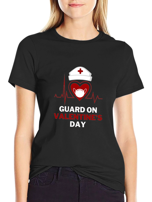 Guard on Valentines Day Black T-Shirt