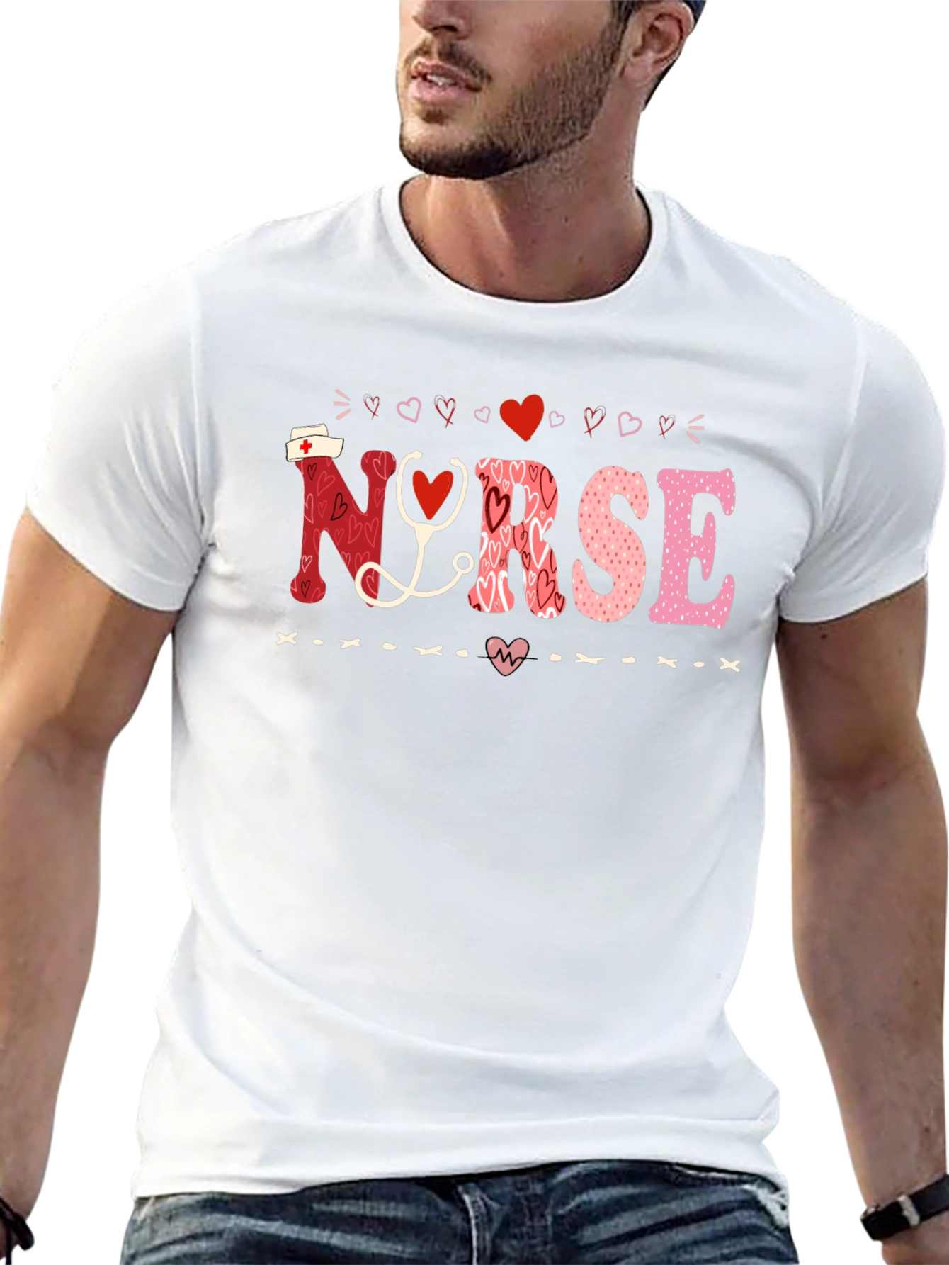 Nurse Valentines Day Heart T-Shirt