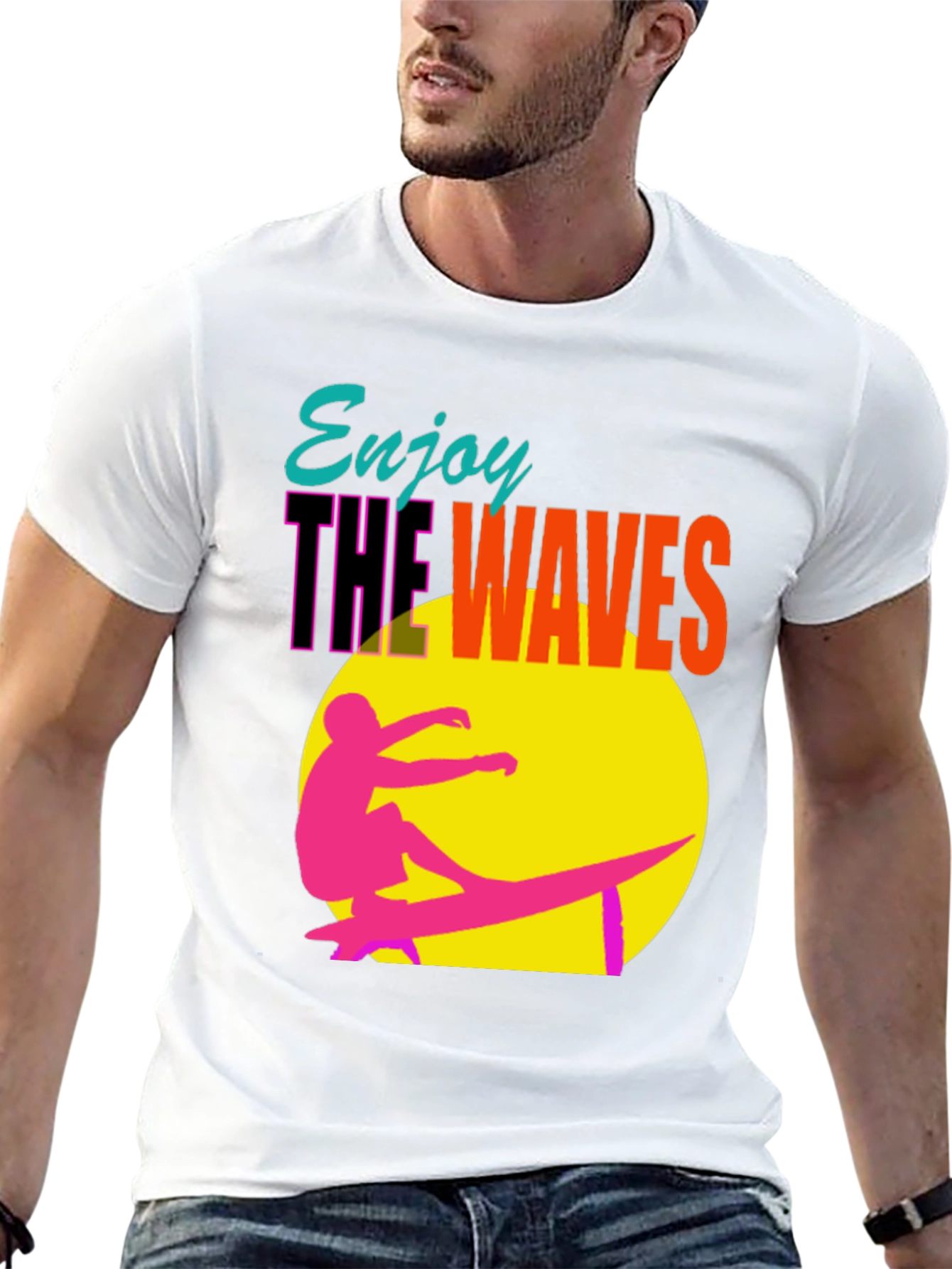 Enjoy the Waves Graphic Tee - Summer Surf Vibes