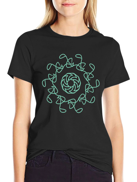 Abstract Mandala Graphic Black Tee