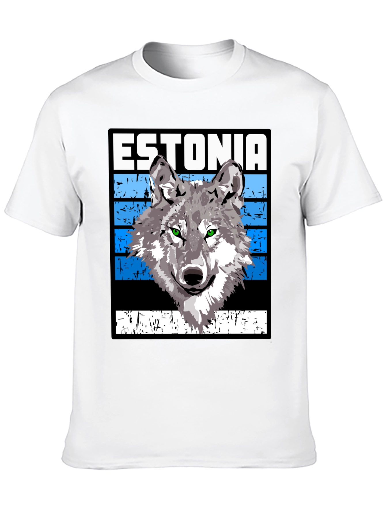 Estonia Wolf Graphic T-Shirt - Unisex Black Tee