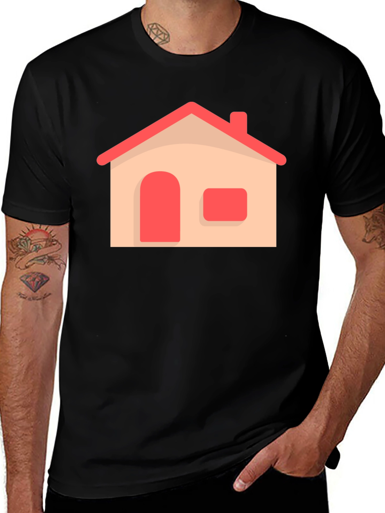 House Graphic Black T-Shirt | Comfort & Style