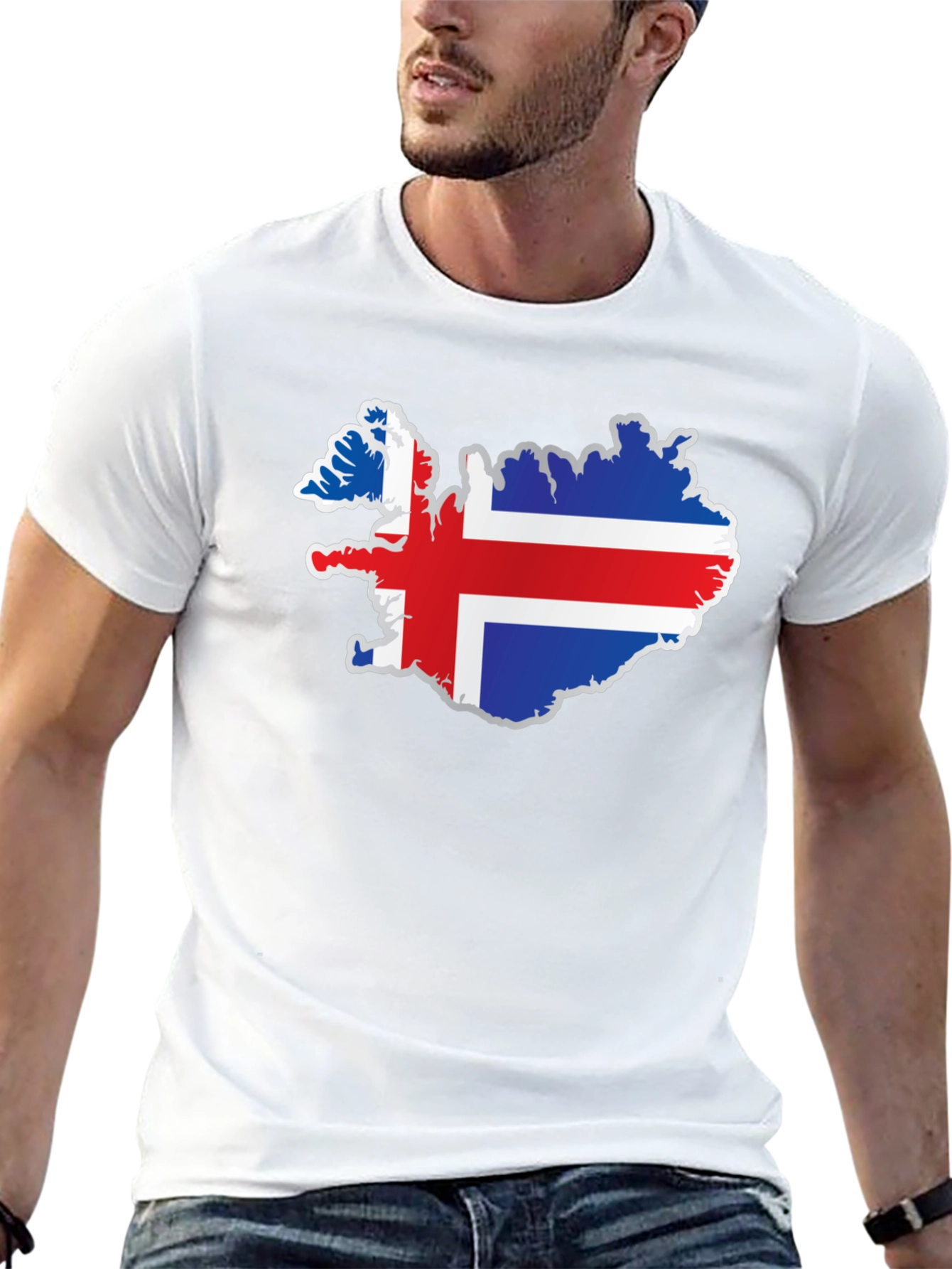Iceland Flag Map T-Shirt