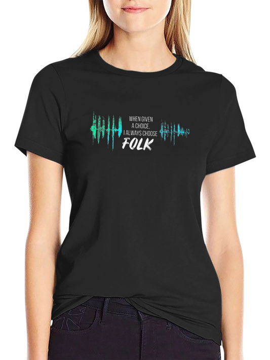 Folk Music Choice Graphic Tee - Stylish Black T-Shirt