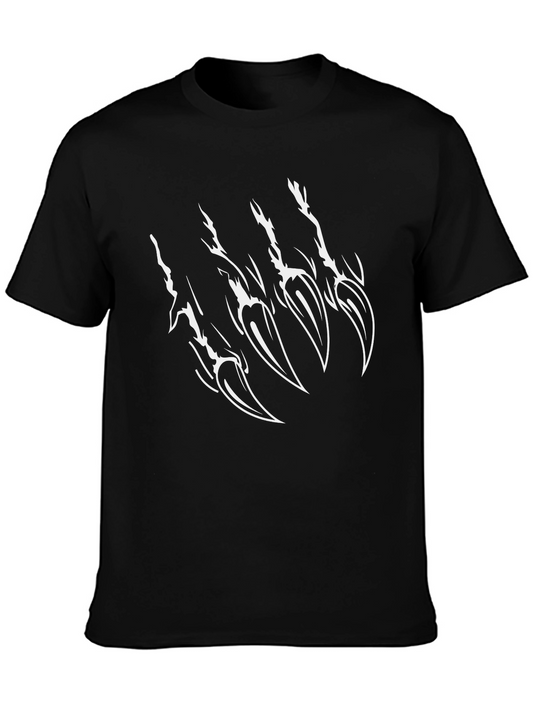 Claw Mark Graphic Tee - Black Crew Neck T-Shirt