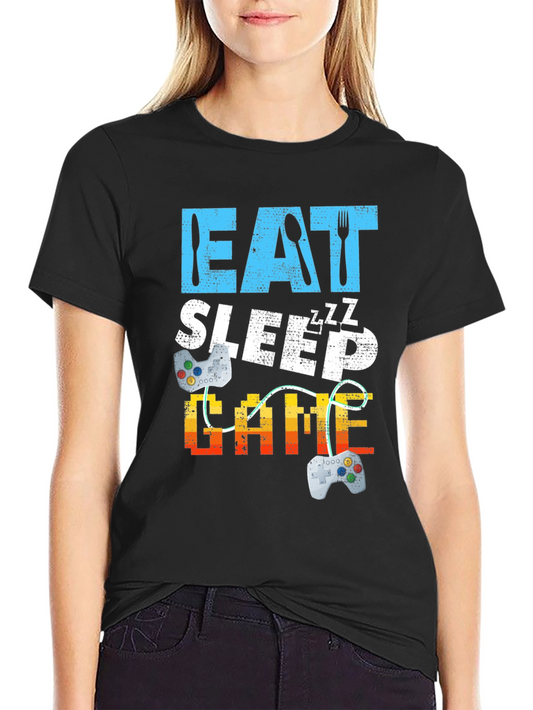 Eat Sleep Game Black Graphic Tee