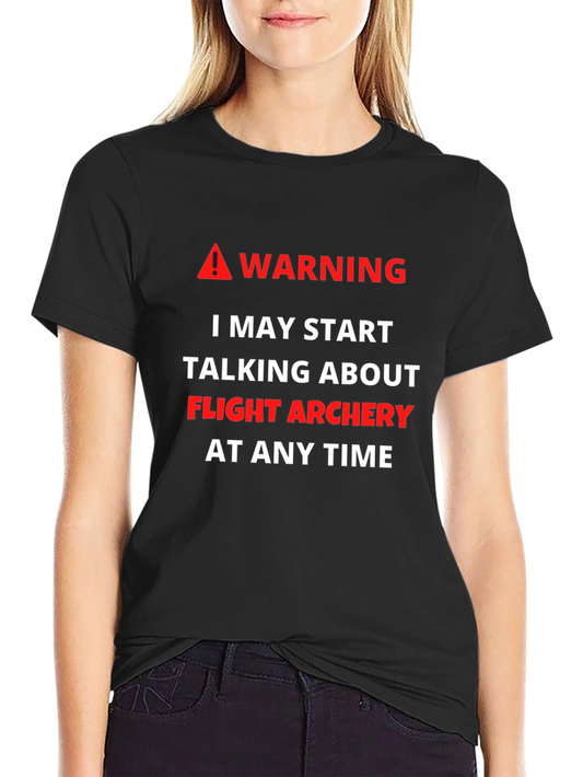 Flight Archery Warning T-Shirt - Black Cotton Tee