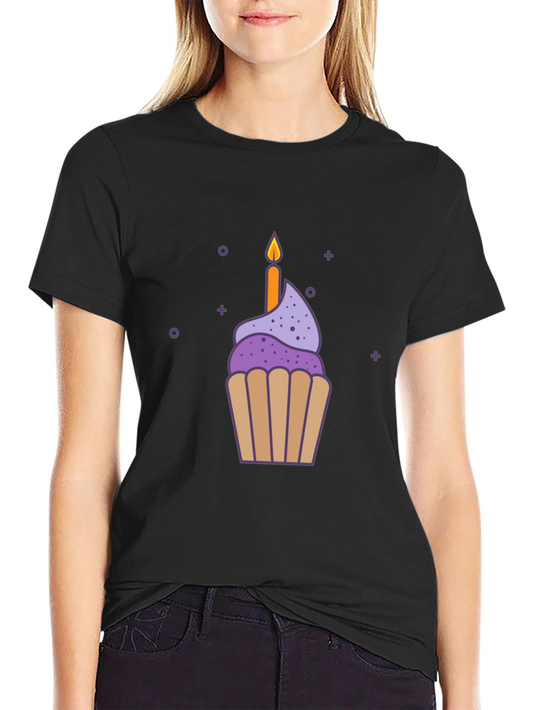 Birthday Cupcake Graphic Tee - Sweet Celebration Style