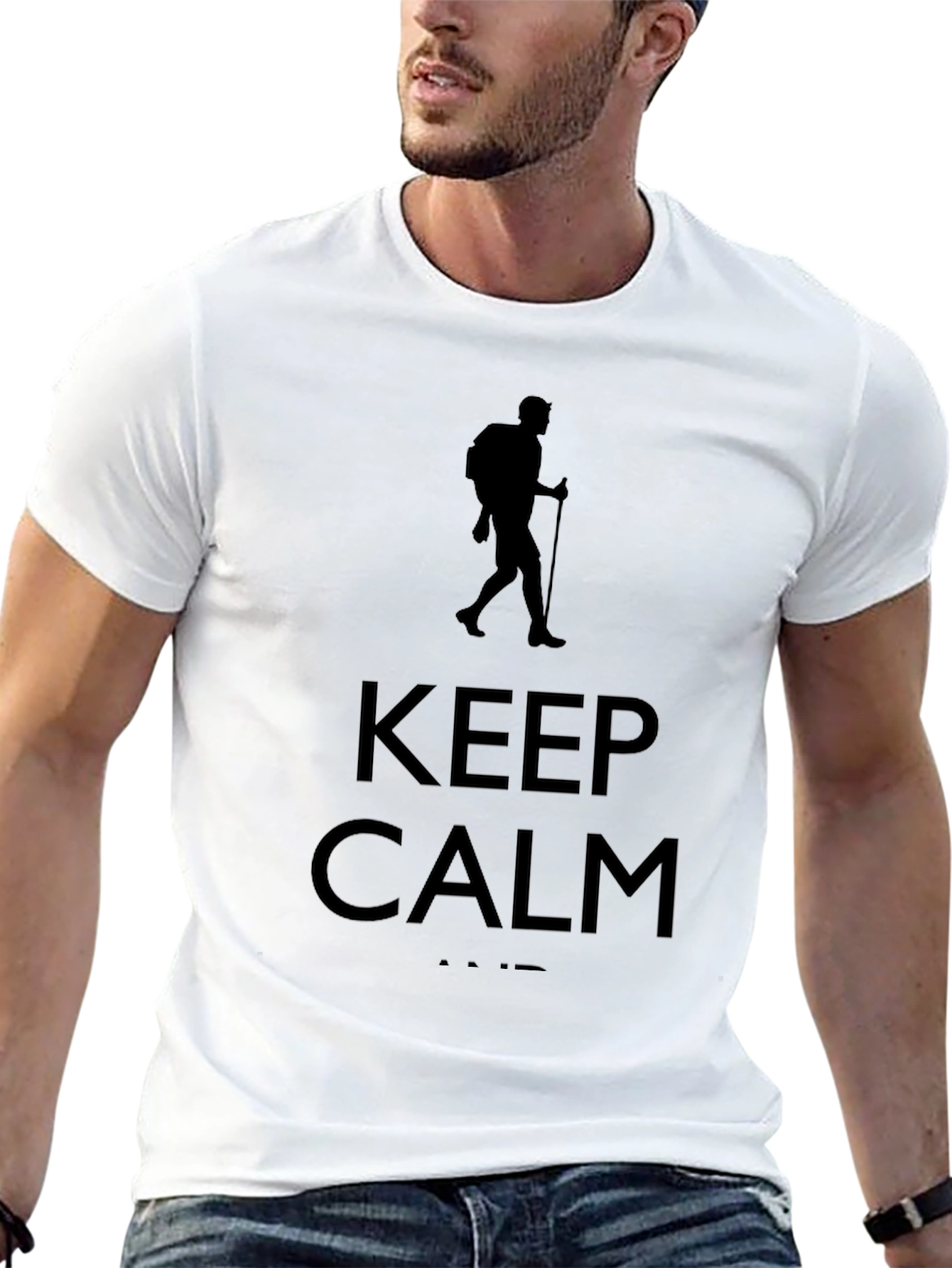Keep Calm Hiking T-Shirt - Black