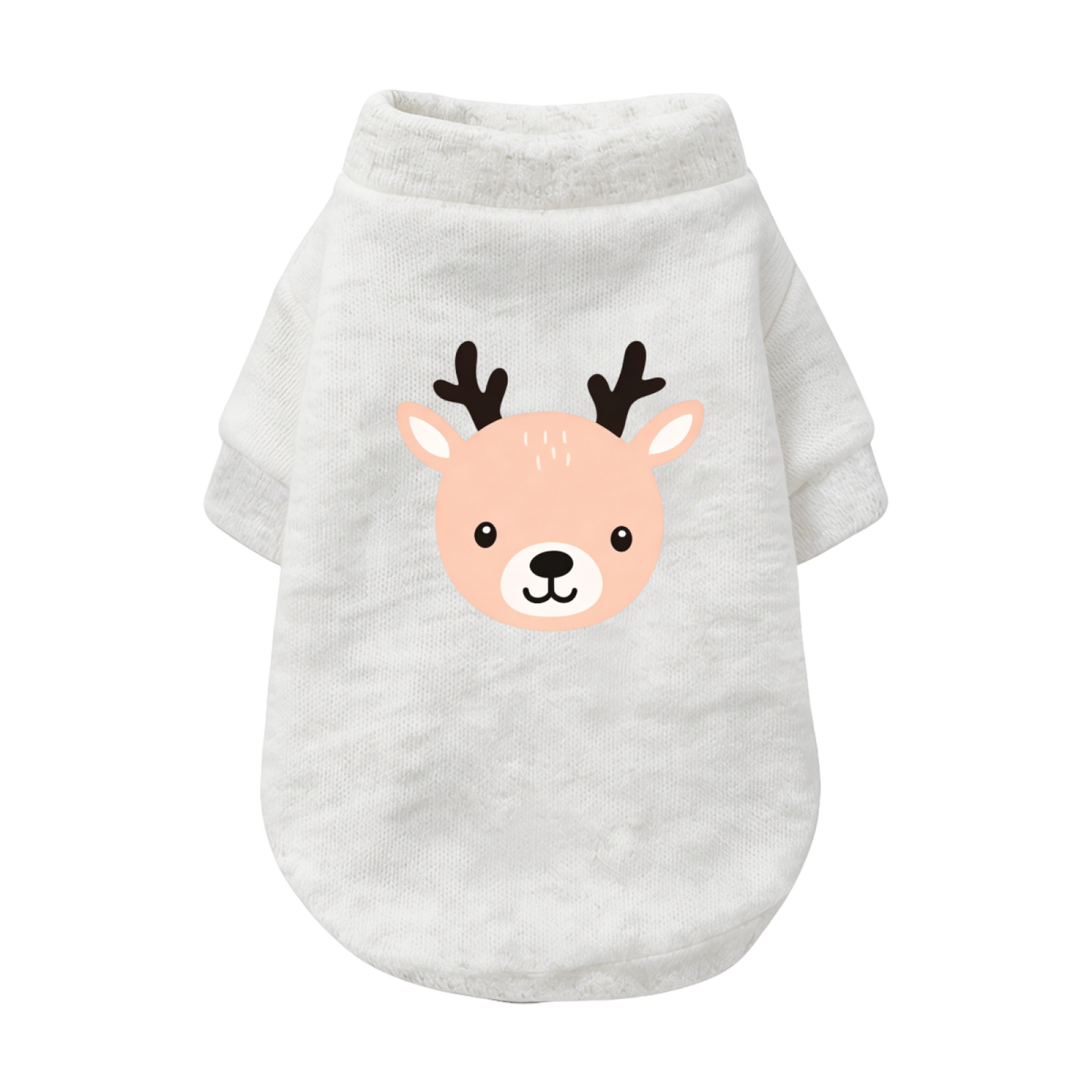 Adorable Cartoon Deer Head Grey Dog Sweater