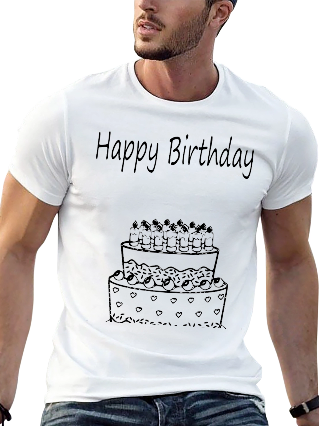 Happy Birthday Cake Graphic Tee