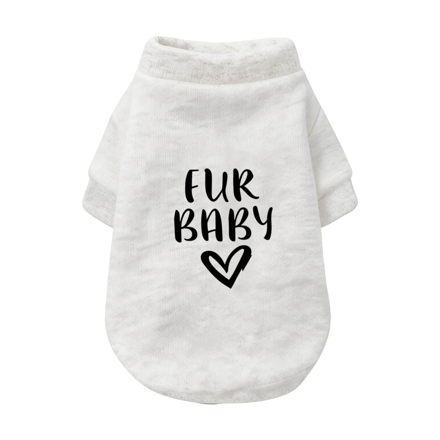 Fur Baby Black Heart Grey Pet Sweater, Simple Cozy Fur Baby Clothes