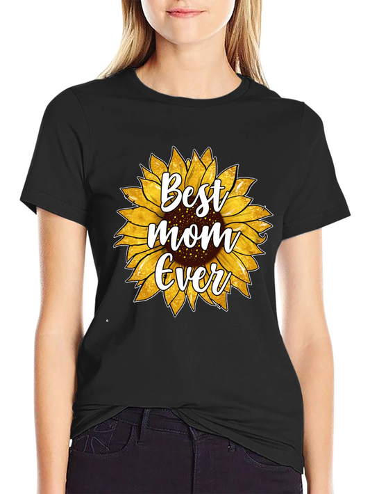 Best Mom Ever Sunflower Graphic T-Shirt