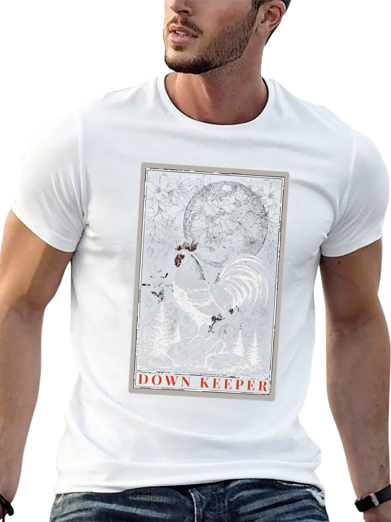 Down Keeper Rooster Graphic Tee - Black