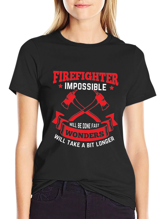 Firefighter Impossible Wonders Graphic T-Shirt