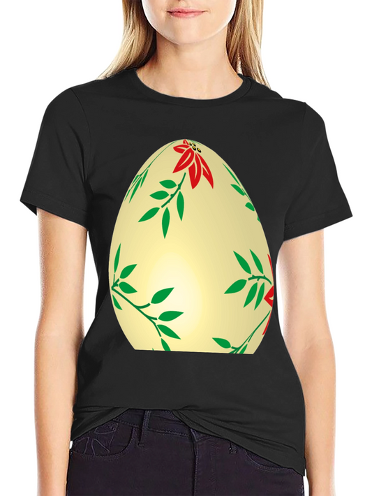 Floral Easter Egg T-Shirt - Festive Holiday Apparel