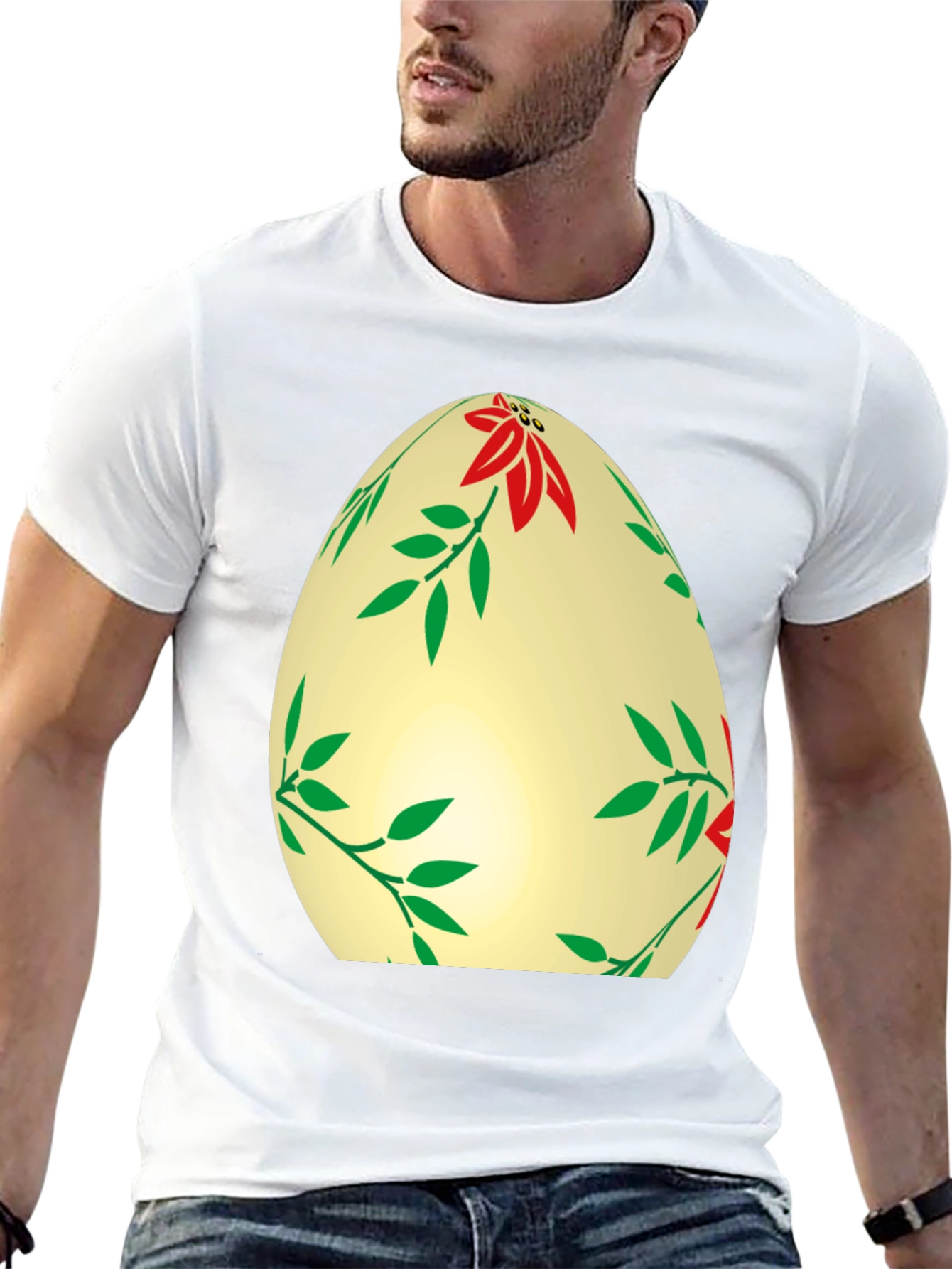 Floral Easter Egg T-Shirt - Festive Holiday Apparel