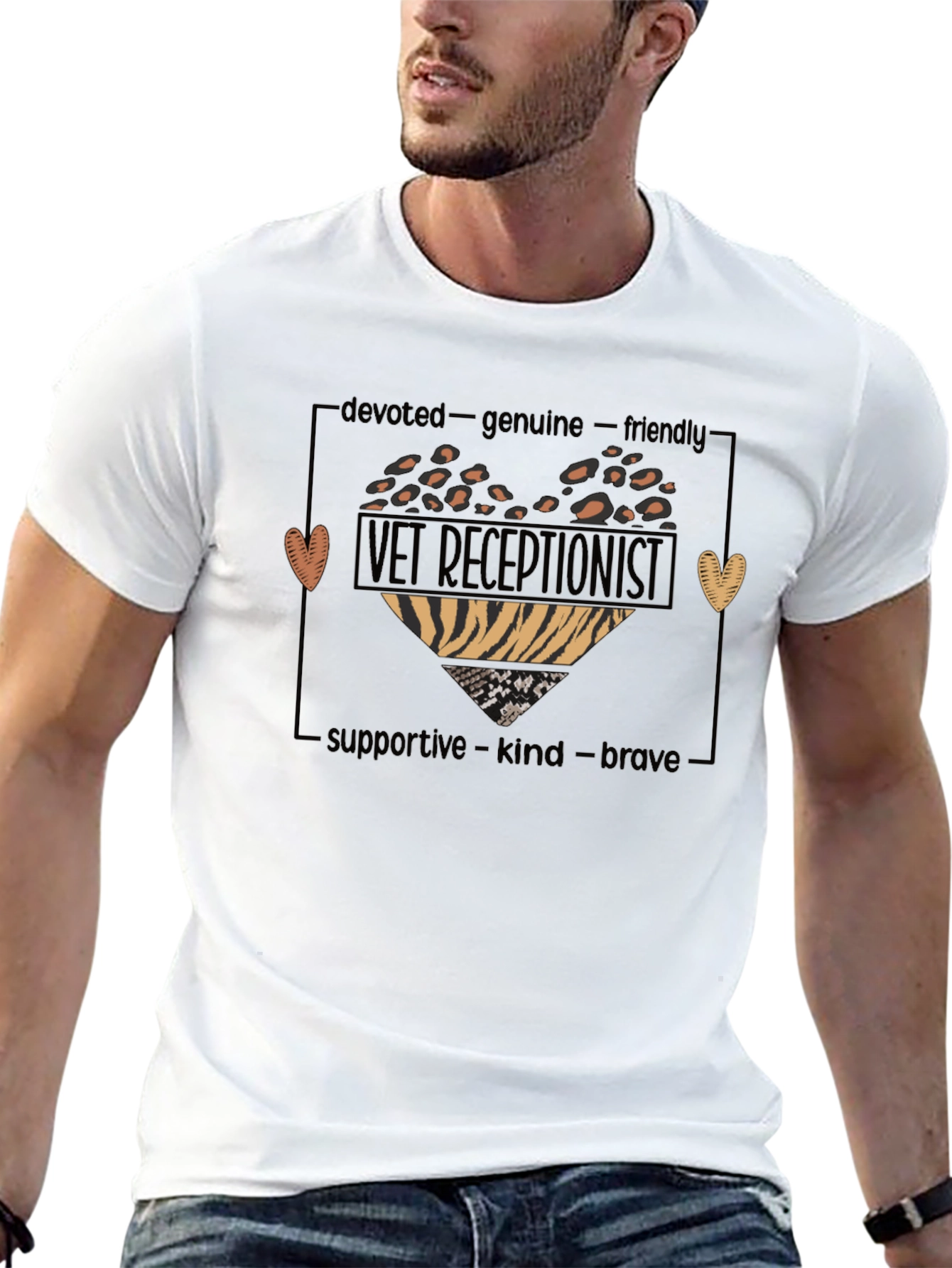 Vet Receptionist Heart Graphic Tee - Unisex