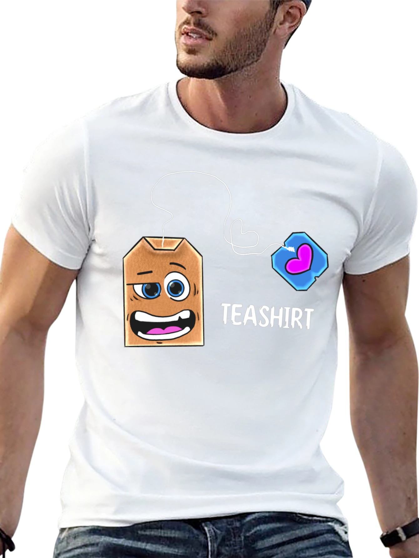 Teashirt Funny Cartoon Tea Bag Graphic T-Shirt