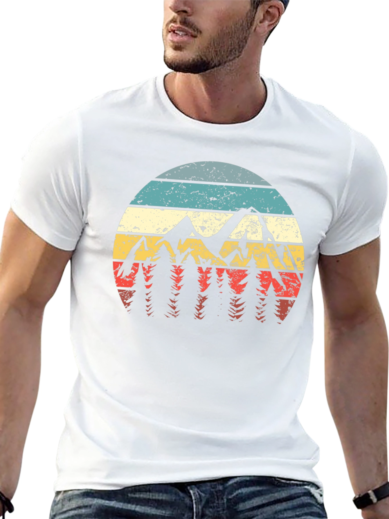 Retro Mountainscape Graphic Tee - Adventure Ready
